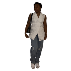 Elani Blazer Top - White