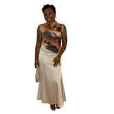 Sierra Satin Maxi Skirt - Apricot
