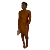 Solana Midi Dress - Rust