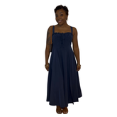 Zaria Corset Dress - Navy Blue