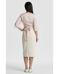 Gia Satin Wrap Top - Pink