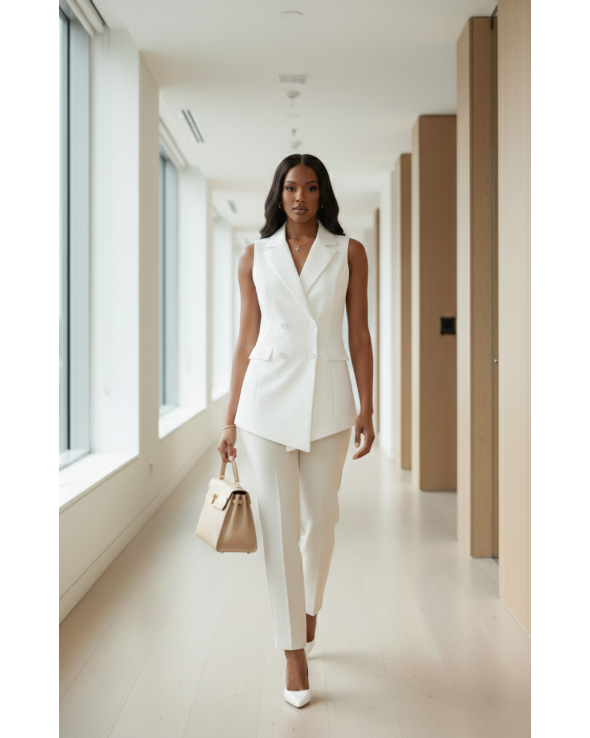 Elani Blazer Top - White