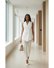 Elani Blazer Top - White