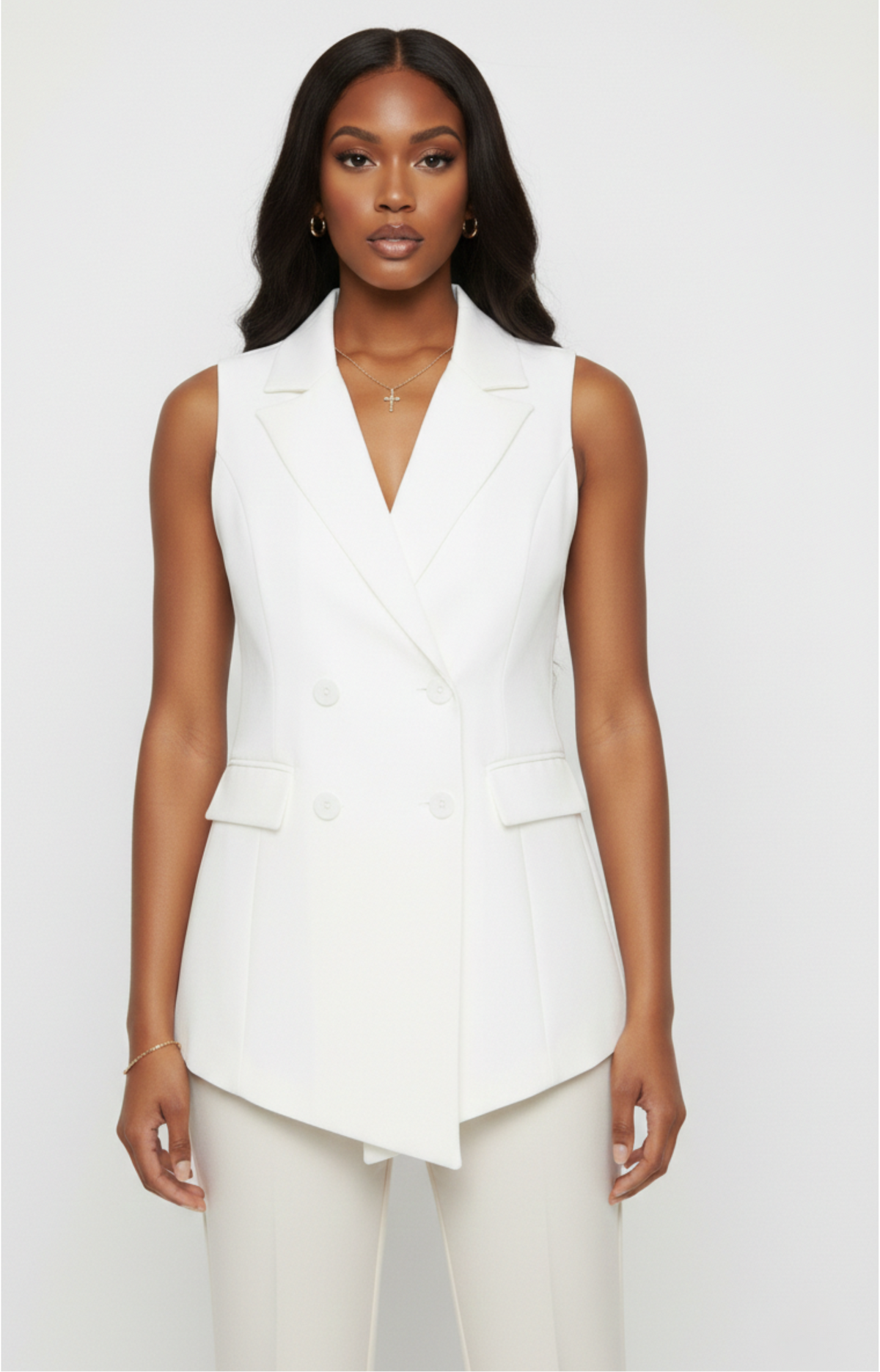 Elani Blazer Top - White