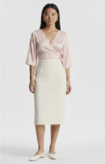 Gia Satin Wrap Top - Pink