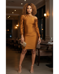 Solana Midi Dress - Rust