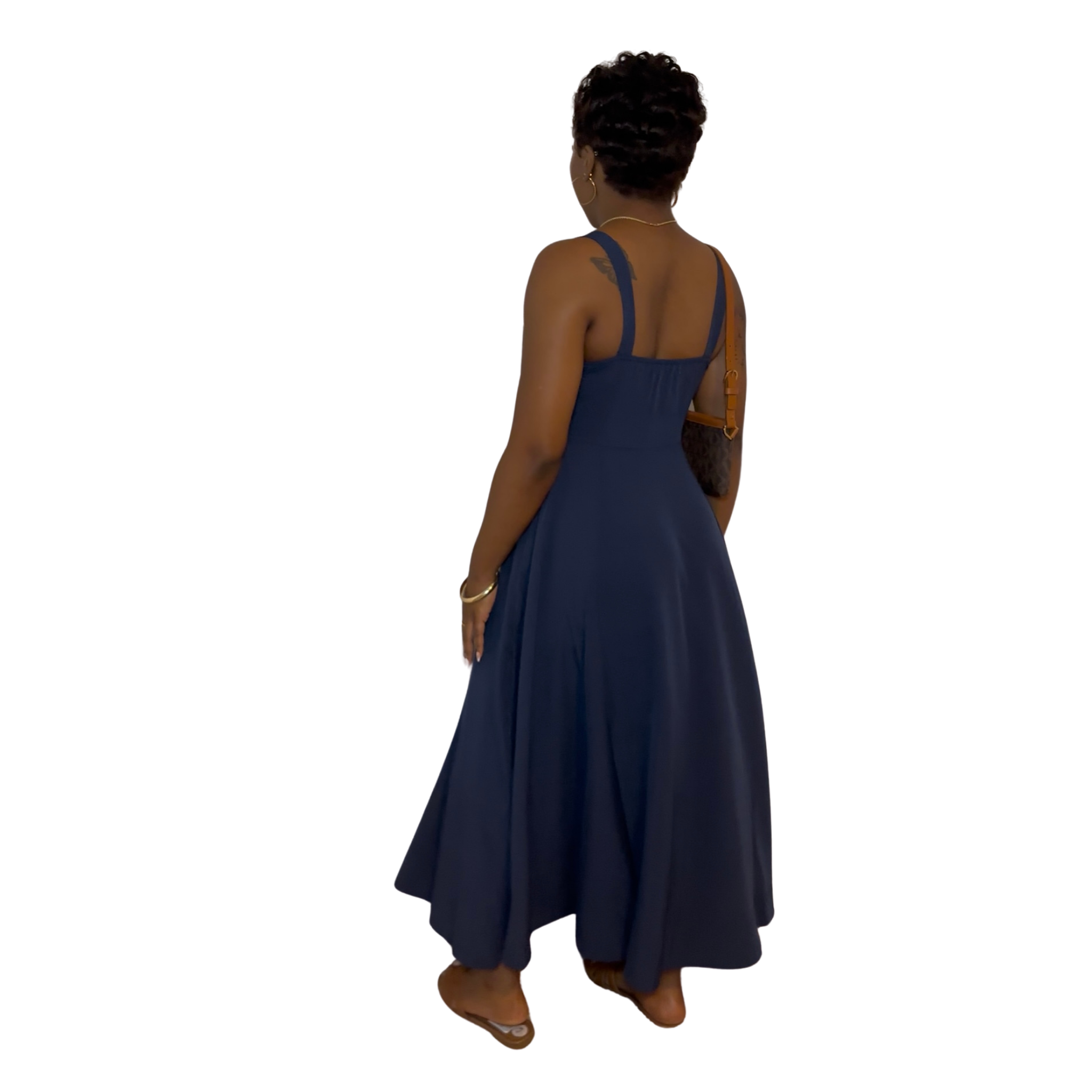 Zaria Corset Dress - Navy Blue