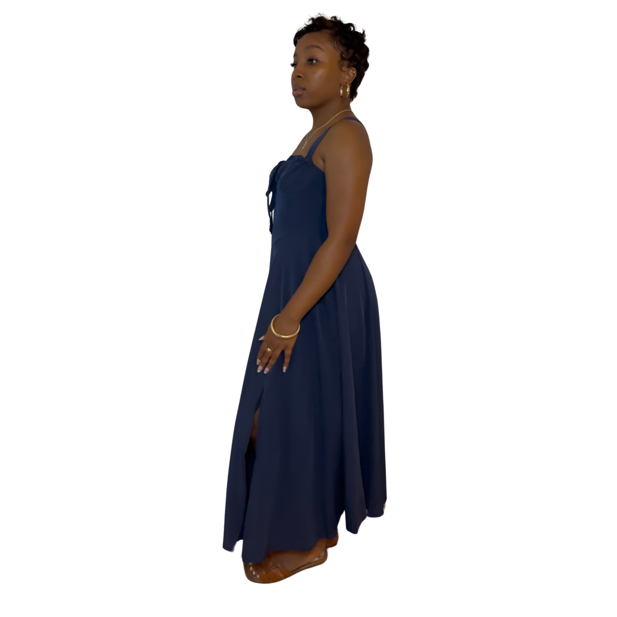 Zaria Corset Dress - Navy Blue